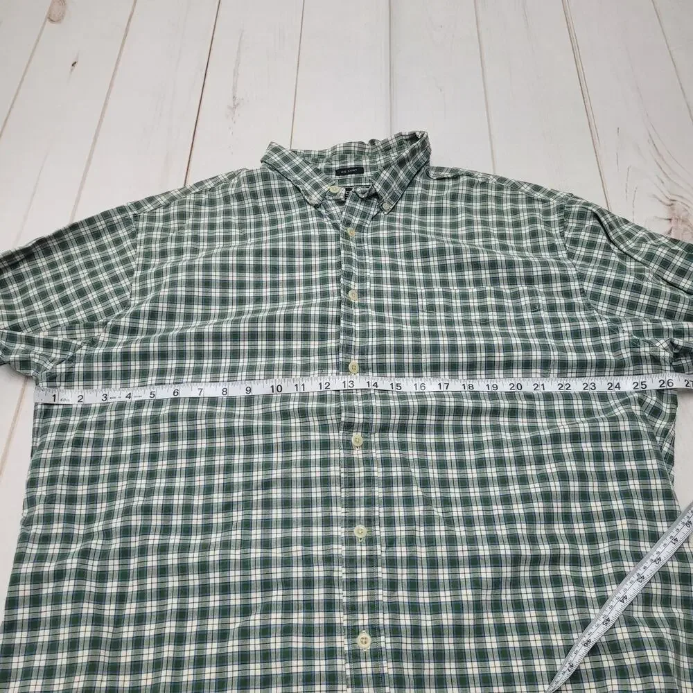Vintage 90s Abercrombie & Fitch Big Shirt green long sleeve checkered plaid Y2k - Picture 3 of 7